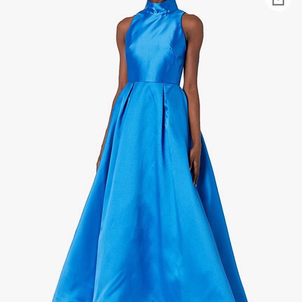 Monique Lhuillier blue high neck gown NWT
